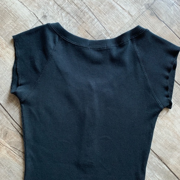 Coco Casual Beaded Wings Black Top - Picture 6 of 8